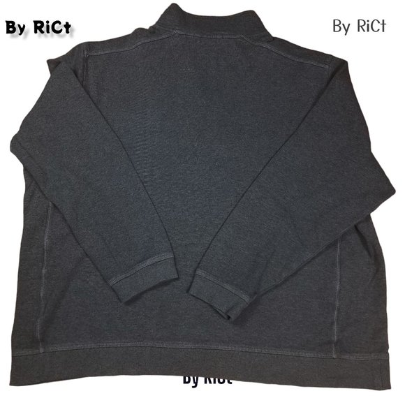 Tommy Bahama Tobago Men Sweatshirt Half Zip Size 3XL Pullover Henley Cotton Gray - Picture 8 of 9